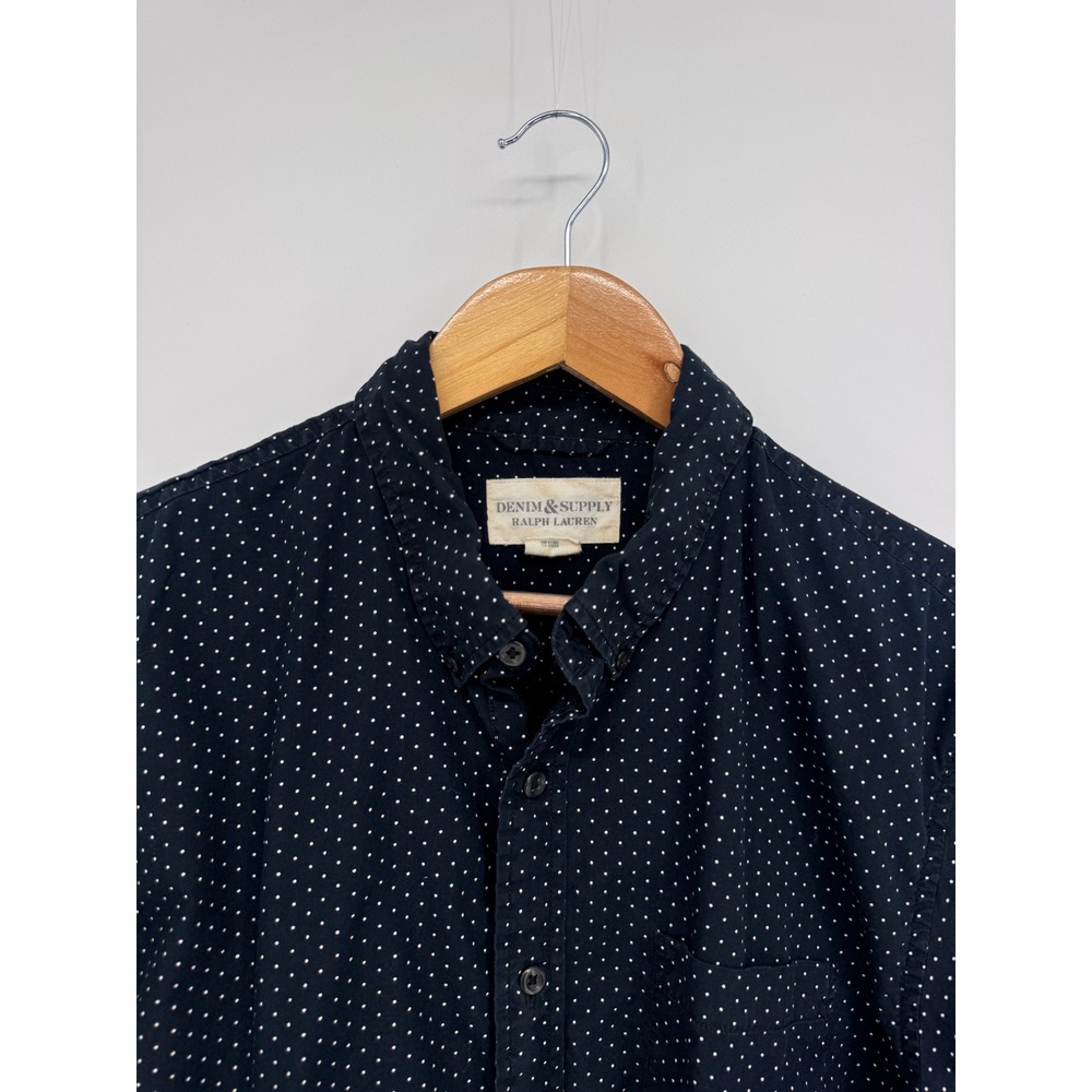 Denim & Supply Ralph Lauren Shirt Mens XL Navy Polka Dot Button Down Preppy
